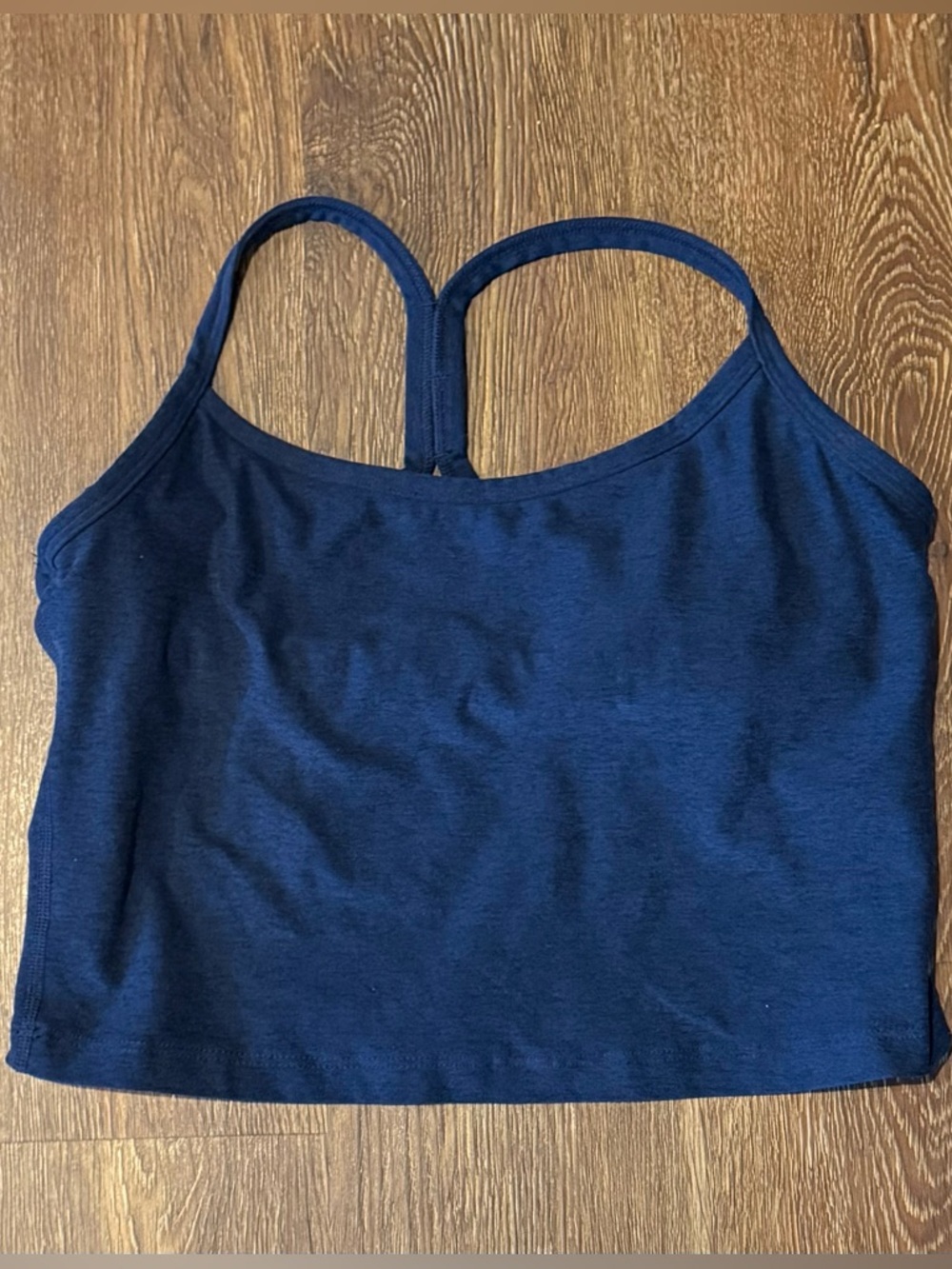 Beyond Yoga Space Dye Navy Cropped Tank Size Medium
